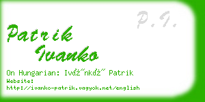 patrik ivanko business card